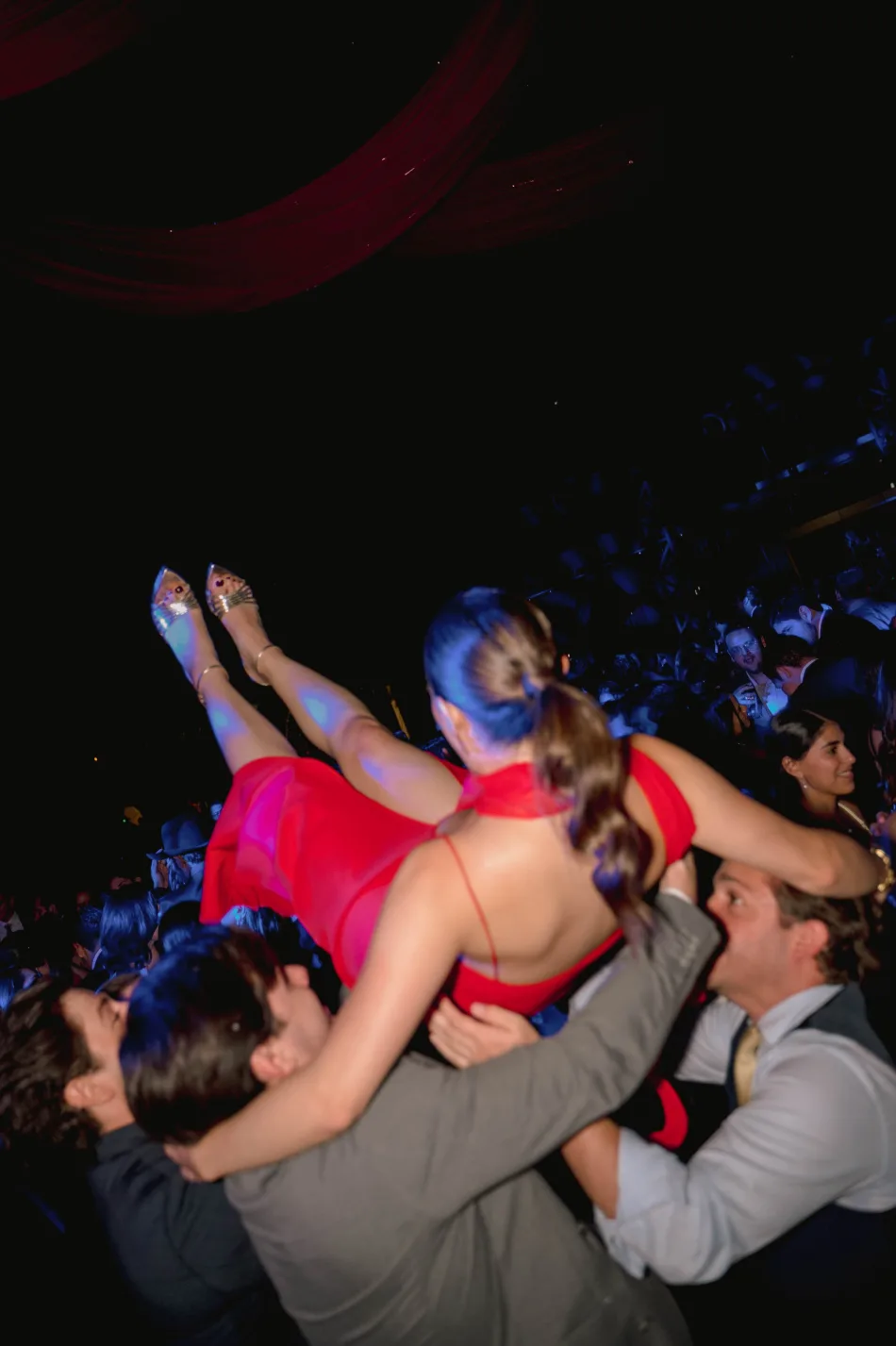 Momento de fiesta en la pista